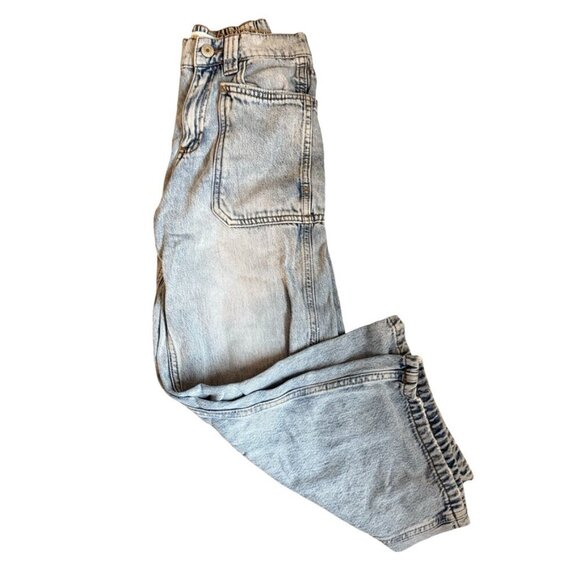 Zara Kids Utility Pocket Straight Jeans Light Wash Size 9 - Picture 1 of 4